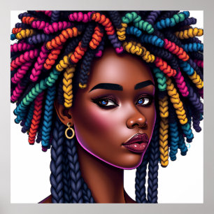 Poster Magia de Menina Negra Poppin Melanina Irmã African