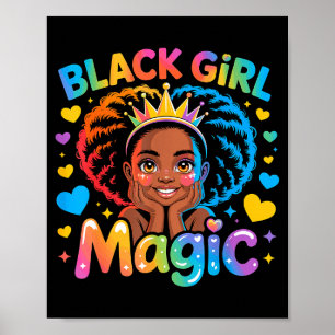 Poster Magia de Menina Preta Menina Africana Hbcu