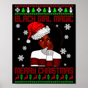 Poster Magia de Menina Preta Natal Feio Africano American