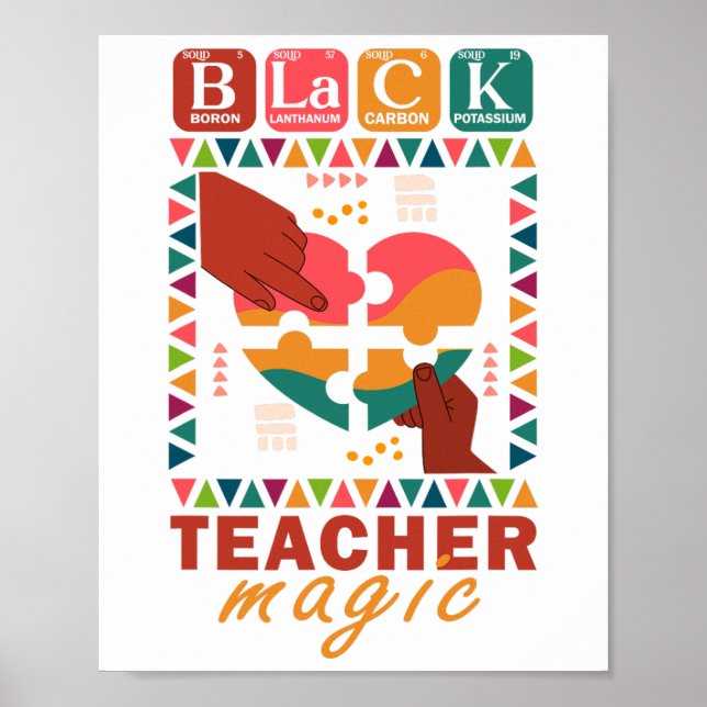 Poster Magia de Professores Negros Professora Afro-Americ (Frente)