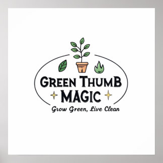 Poster Magia do Polegar Verde | Camiseta de Jardinagem Ur