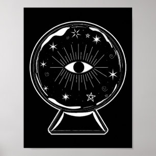 Poster Magic Crystal Ball Sching Ver Olhos Dizem Tudo