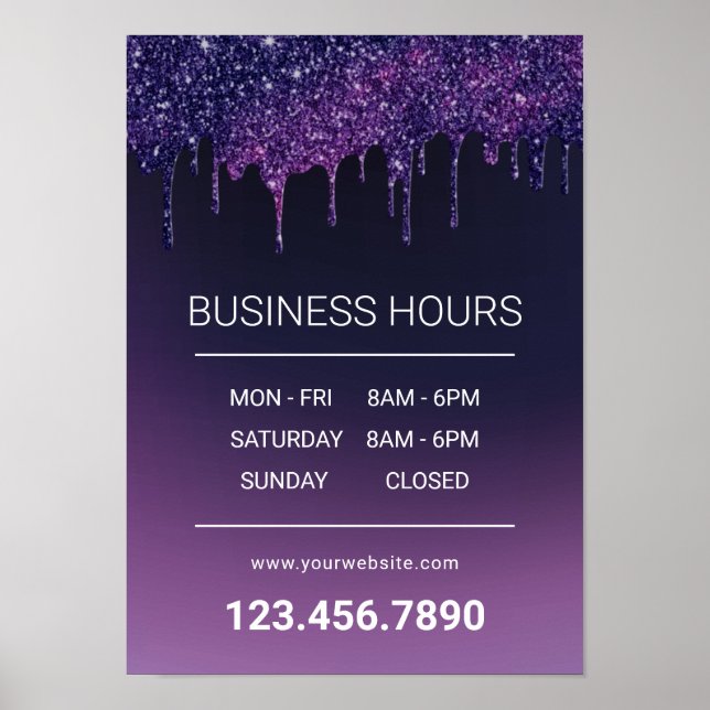 Poster Magic Purple Drives Beauty Salon Spa Horas de Aber (Frente)