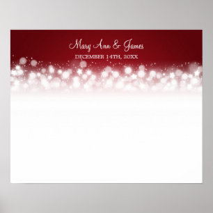 Poster Magic Sparkle Red Casado Guestbook