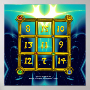 Pôster MAGIC SQUARE 33,Blue Turquase