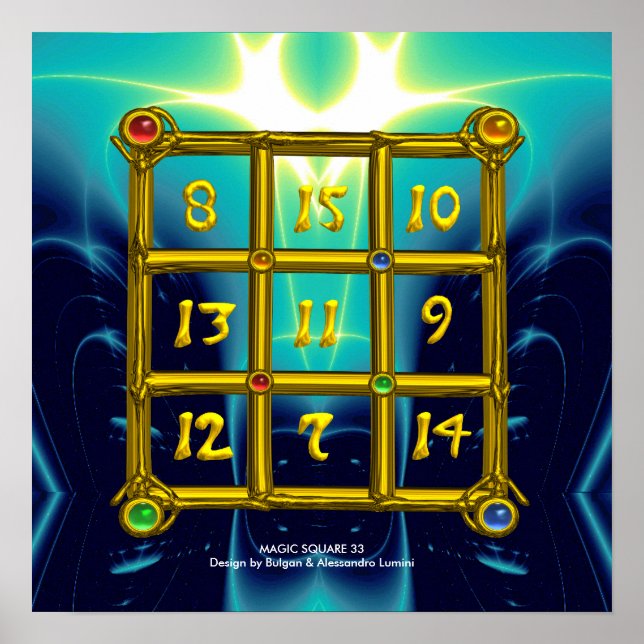 Pôster MAGIC SQUARE 33,Blue Turquase (Frente)