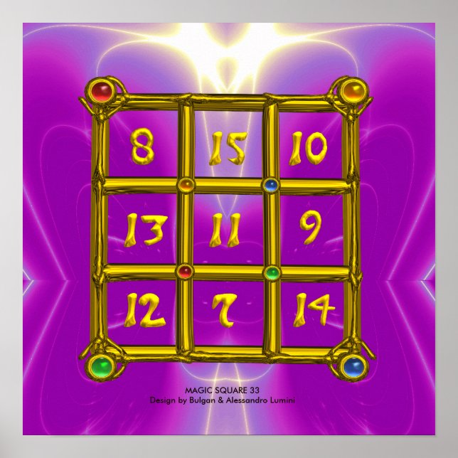 Pôster MAGIC SQUARE 33, Púrpura Violeta Rosa (Frente)