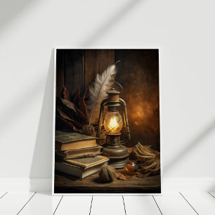 Poster Magic Study Wall Art - Vintage Candlelit Magic