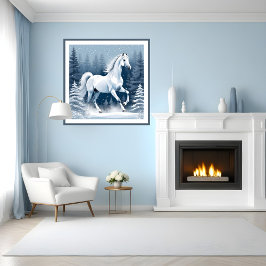 Poster Magic White Winter Horse