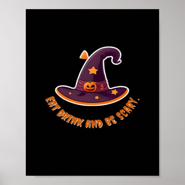 Poster Magic Witch Hat For The Boos Party Essential (Frente)