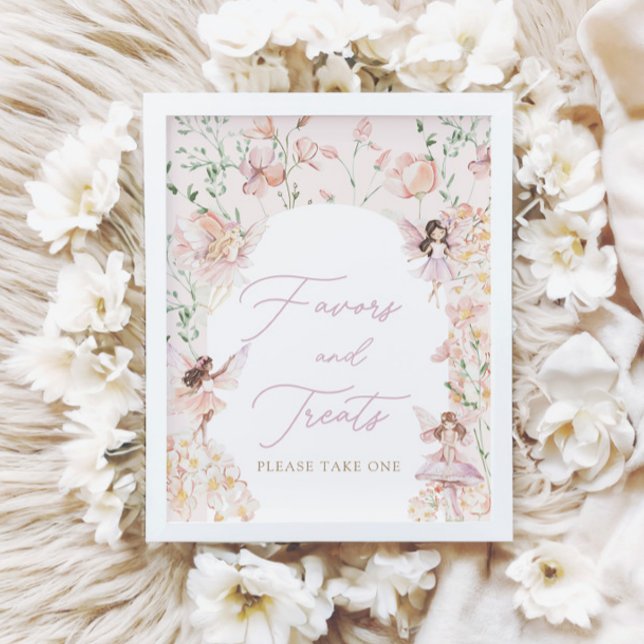 Poster Mágica Fada Rosa Meninas Favoritas e Sinal de Amea (Criador carregado)