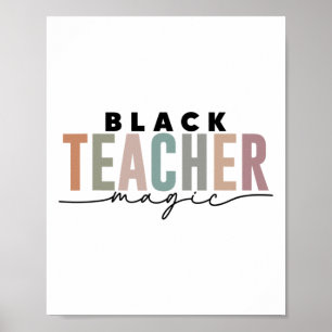 Poster Mágica Professora Negra Inspiradora Orgulhosa Hist