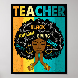 Poster Mágica Professora Negra Mês da História Afro-Ameri
