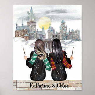 Poster Magical Castle Wizard Portrait, Wizards Print