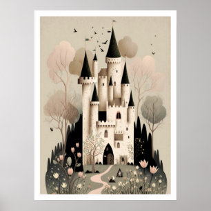 Poster Magical Fairy Tale Castle Poster, Fantasy Wall Art