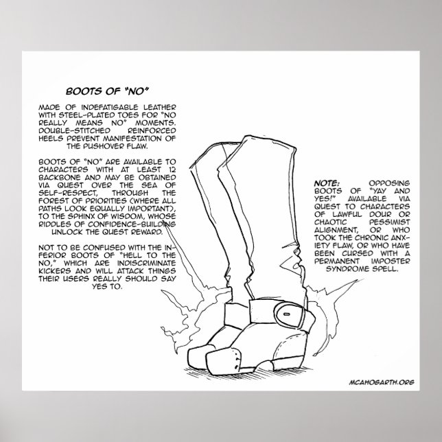 Pôster Magical Item: Boots of "No" (Frente)