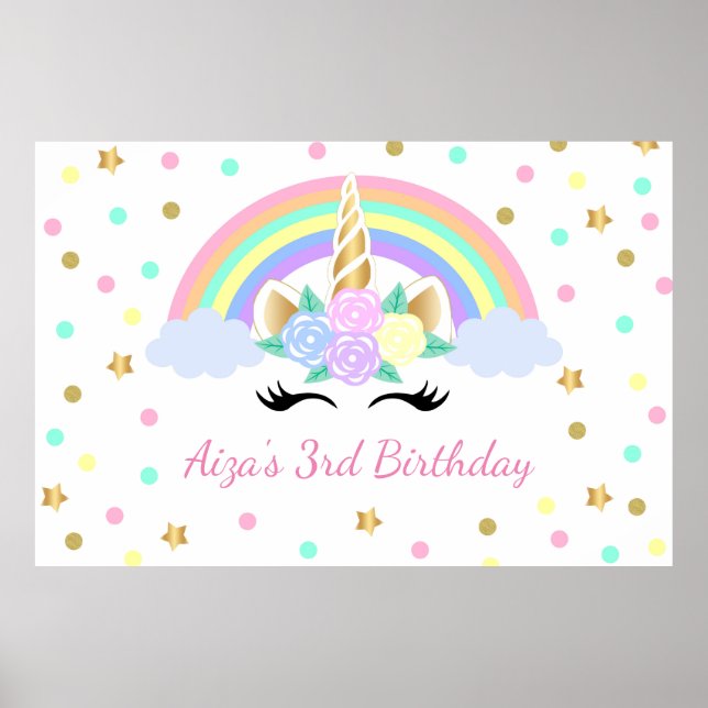 Poster Magical Unicorn Backdrop Rainbow Unicorn backdrop (Frente)
