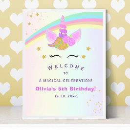 Poster Magical Unicorn Birthday Party for Girl