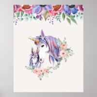 Magical Unicorn Mom & Baby Watercolor