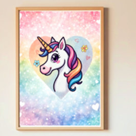 Pôster Magical Unicorn Nursery Poster