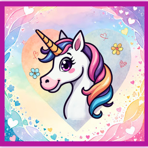 Pôster Magical Unicorn Nursery Poster