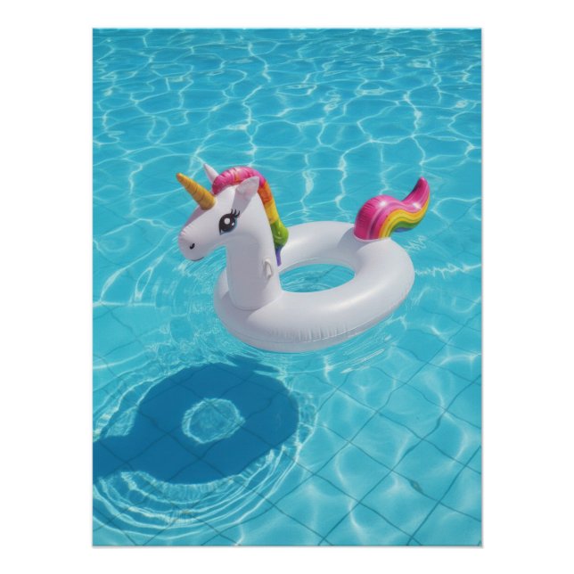 Pôster Magical Unicorn Pool Float - Summer Fun (Frente)