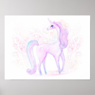 Poster Magical Watercolor Unicorn Art