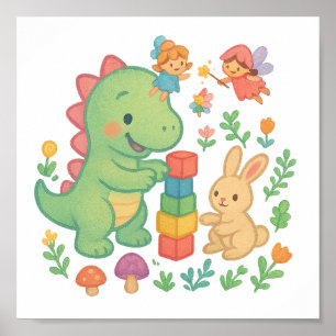 Poster Mágico Dino & Bunny - Fada Farejeira Façosa Amigos