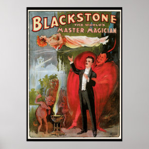 Poster mágico do vintage, grande mágico de