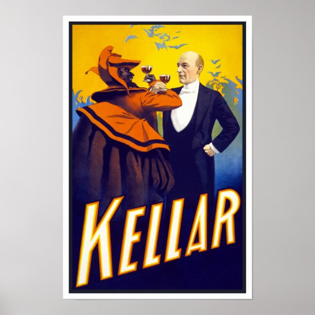 Poster Mágico Kellar, 1899. Publicidade Vintage (Frente)