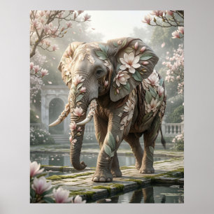 Poster Magnólia Elefante Névoa Real
