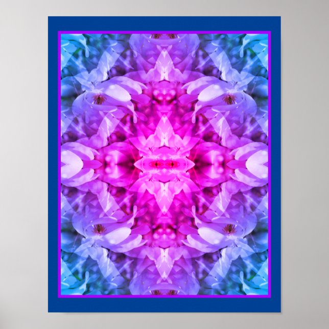 Poster Magnolia Flor Blossomas Tinados Abstrato (Frente)