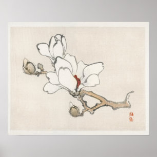 Poster Magnolia por Kōno Bairei (1844-1895)
