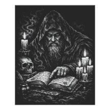 Mago Estudando o Grimório — por BurnsInHell