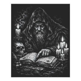 Pôster Mago Estudando o Grimório — por BurnsInHell