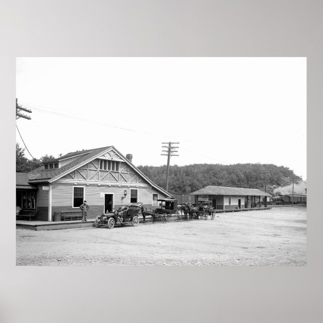 Poster Magolia, Massa. Estação de trem, 1906 (Frente)