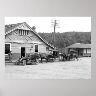 Pôster Magolia, Massa. Estação de trem, 1906