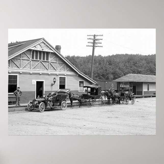 Pôster Magolia, Massa. Estação de trem, 1906 (Frente)