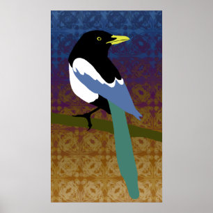 Pôster Magpie faturado amarelo