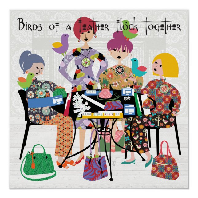 Pôster Mah Jongg Birds Poster (Frente)