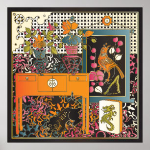 Pôster Mah Jongg Orange Mesa