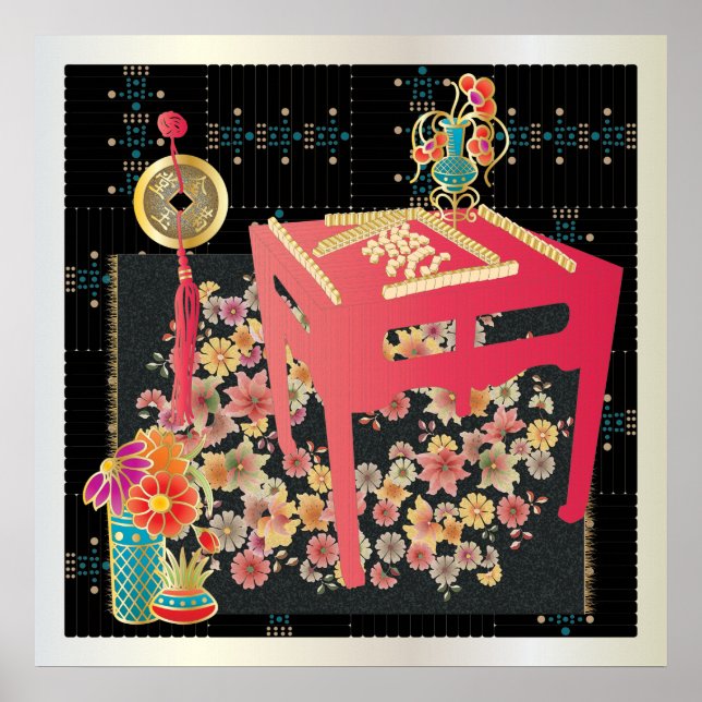 Poster Mah Jongg Red Mesa (Frente)