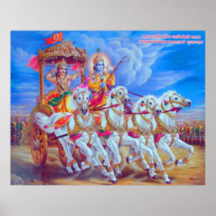 Pôster Mahabharat - senhor Krishna & Arjun