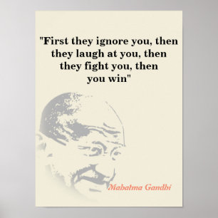 Poster Mahatma Gandhi Cita Sobre Ganhar