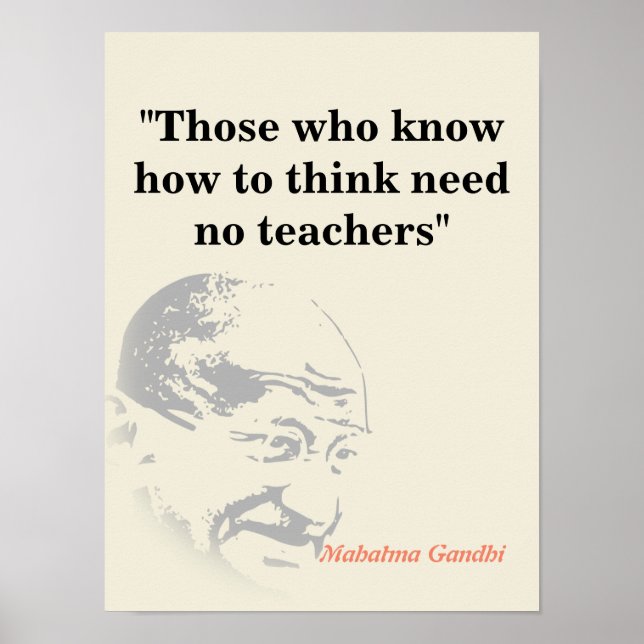 Poster Mahatma Gandhi Cita Sobre Pensar (Frente)