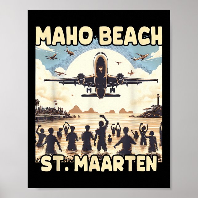 Poster Maho Beach Rua Maarten (Frente)