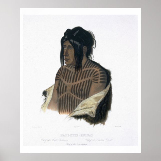 Pôster Mahsette-Kuiuab, Chief of the Cree Indians, plate (Frente)
