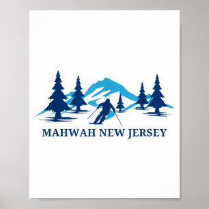 Poster Mahwah nova jersey estância de esqui esquiando esq