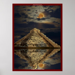 Poster maia antigo da arte do templo de Chichen