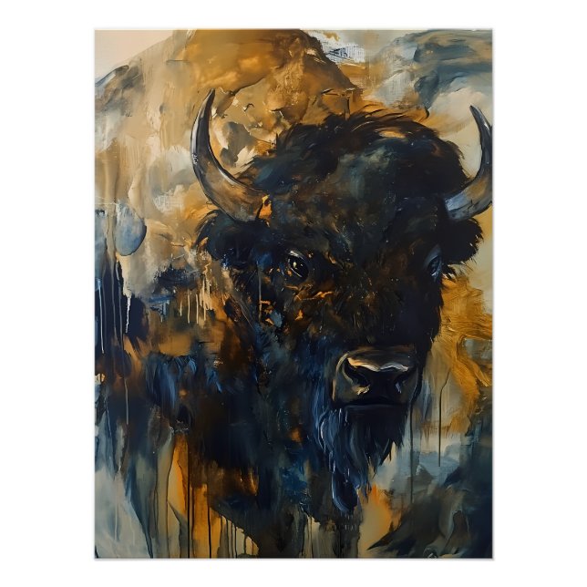 Pôster Maiestoso Buffalo, Bison Poster (Frente)